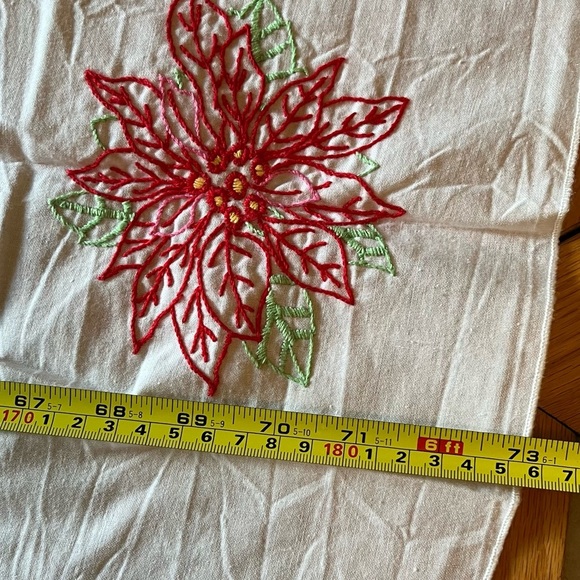 Embroidered Christmas Oval Tablecloth. 55x73. New. Handmade. Cross stitch - Picture 5 of 8